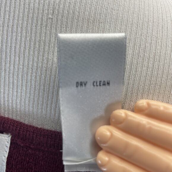 Valerie Stevens 100% Merino Wool Tank Top Sweater Maroon Sz XL Beaded Sleeveless - Picture 7 of 7